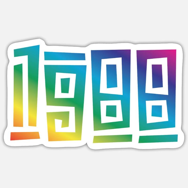 1988 - Sticker taille S (10 x 10 cm) - blanc mat