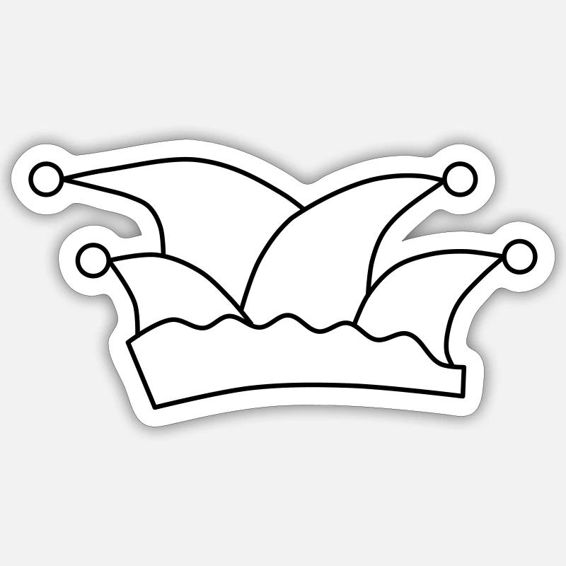 Narrenkappe - Sticker Größe S (10 x 10 cm) - Mattweiß