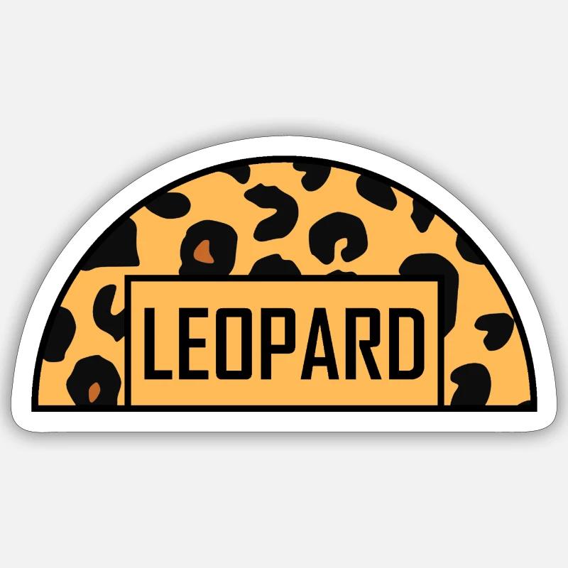 Leopard Bogen - Sticker Größe S (10 x 10 cm) - Mattweiß