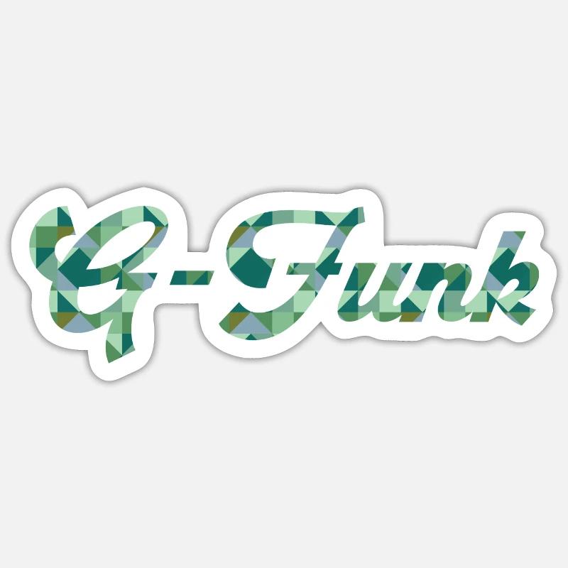 G-Funk Rap - Sticker taille S (10 x 10 cm) - blanc mat