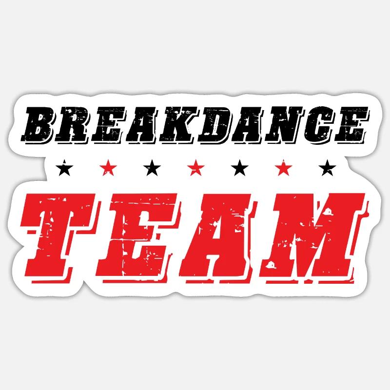 Breakdance Team - Sticker Größe S (10 x 10 cm) - Mattweiß