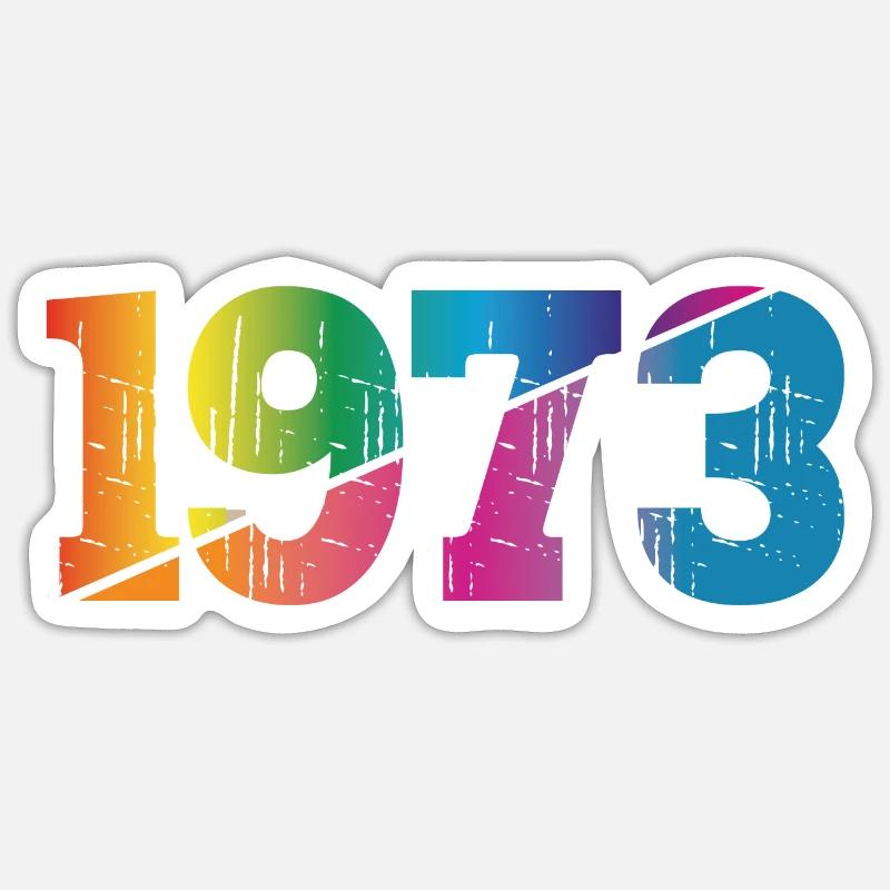 Millésime 1973 - Sticker taille S (10 x 10 cm) - blanc mat