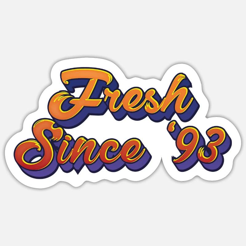 Fresh since 93 1993 - Sticker Größe S (10 x 10 cm) - Mattweiß