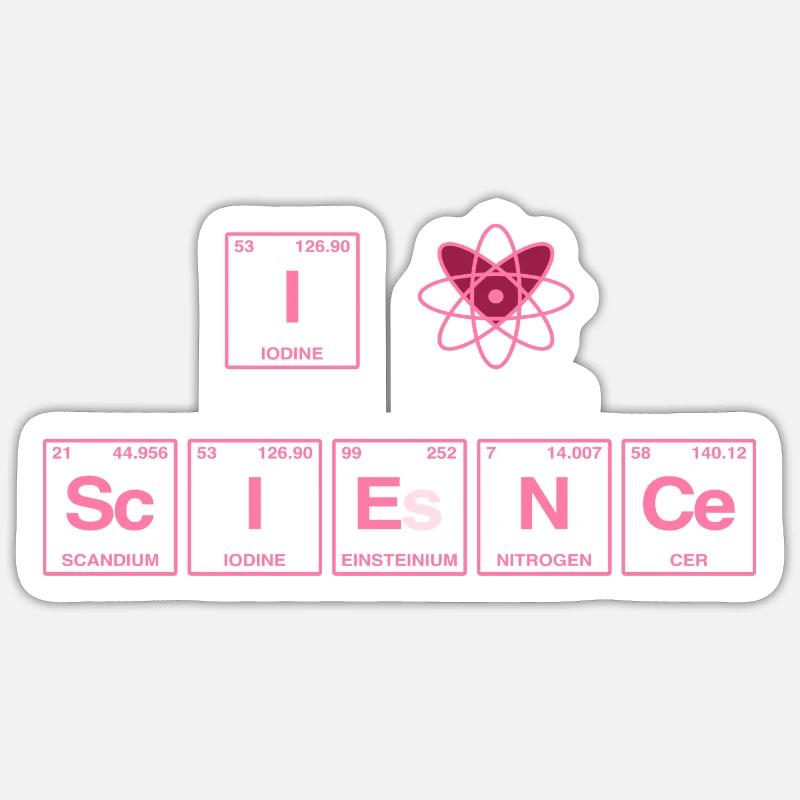I LOVE SCIENCE - Elemente Perdiodensystem Sticker Größe S (10 x 10 cm)
