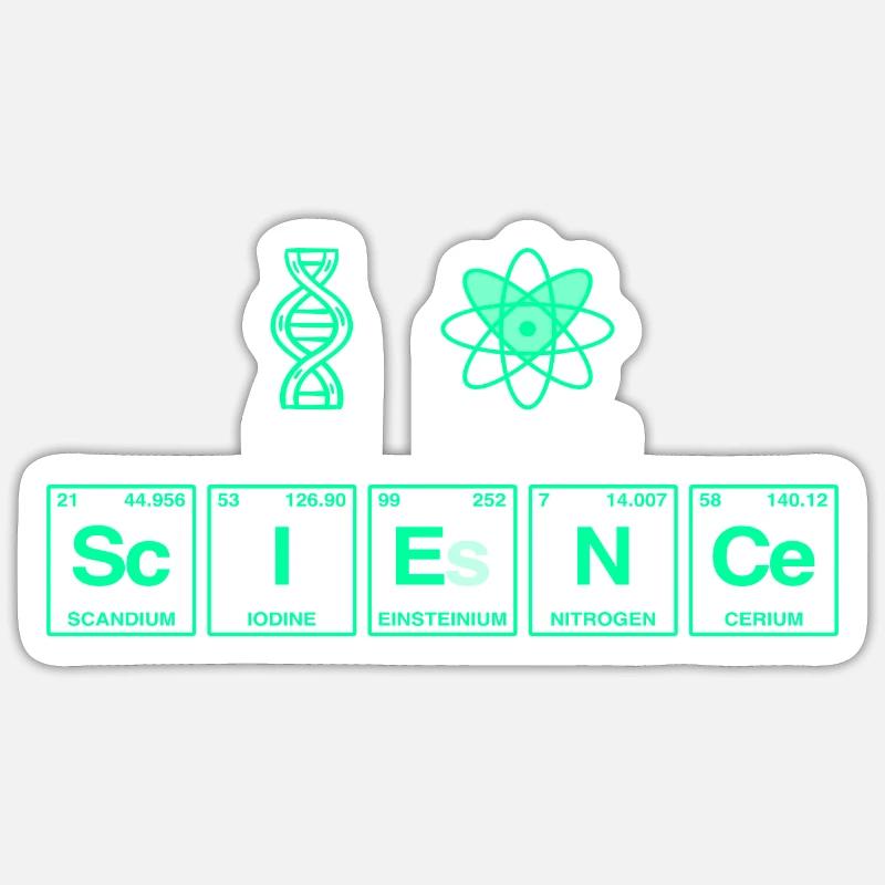 I LOVE SCIENCE - Elemente Perdiodensystem Sticker Größe S (10 x 10 cm)