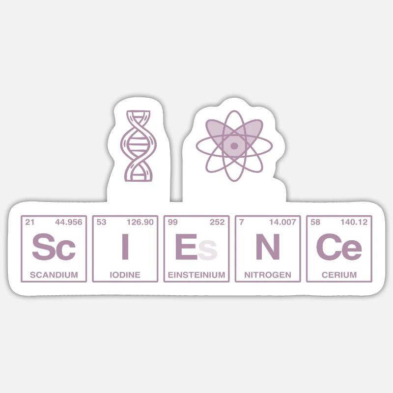 I LOVE SCIENCE - Elemente Perdiodensystem - Sticker Größe S (10 x 10 cm) - Mattweiß