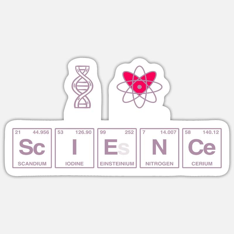 I LOVE SCIENCE - Elemente Perdiodensystem Sticker Größe S (10 x 10 cm)