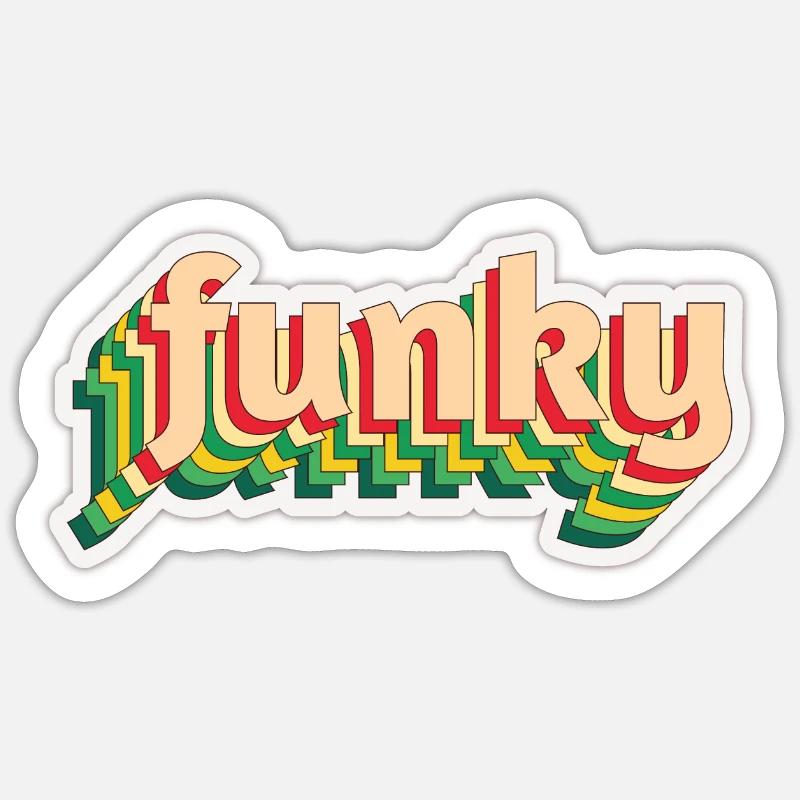 Funky - Sticker Größe S (10 x 10 cm) - Mattweiß