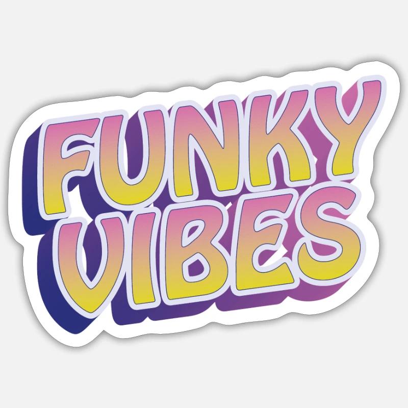 Vibrazioni funky - Sticker formato S (10 x 10 cm) - bianco opaco