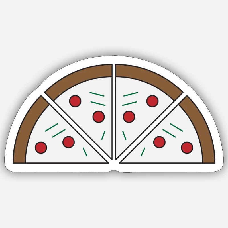 Bild von einer Pizza - Sticker Größe S (10 x 10 cm) - Mattweiß