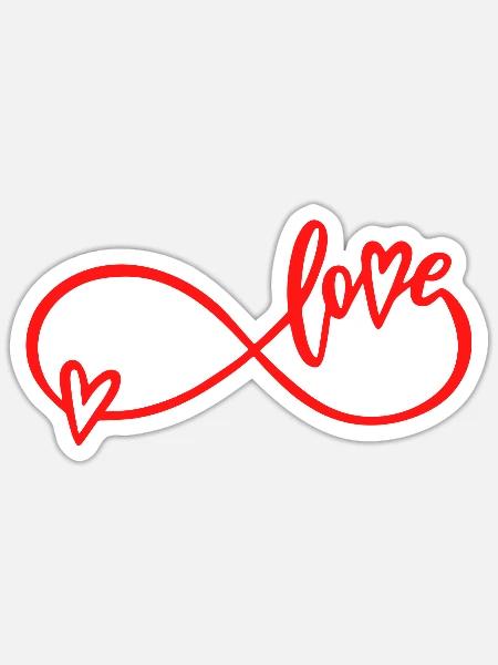 Ewige Liebe - Sticker Größe S (10 x 10 cm) - Mattweiß