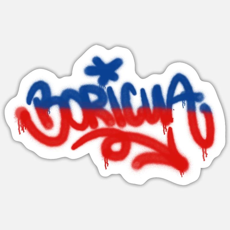 Boricua Retro - Sticker Größe S (10 x 10 cm) - Mattweiß