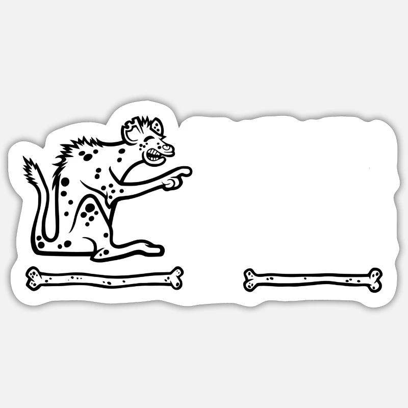 Lachende Hyäne - Sticker Größe S (10 x 10 cm) - Mattweiß