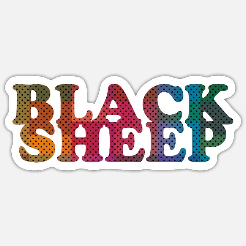Black Sheep - Sticker Größe S (10 x 10 cm) - Mattweiß