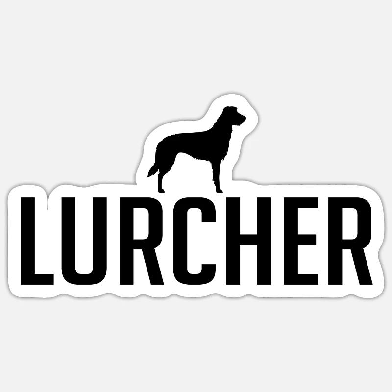 Lurcher Hunderasse Hunde Wilsigns - Sticker Größe S (10 x 10 cm) - Mattweiß