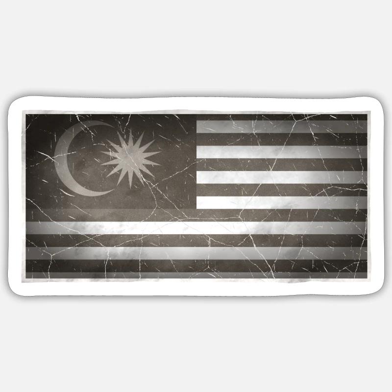 Malaisie - Sticker taille S (10 x 10 cm) - blanc mat