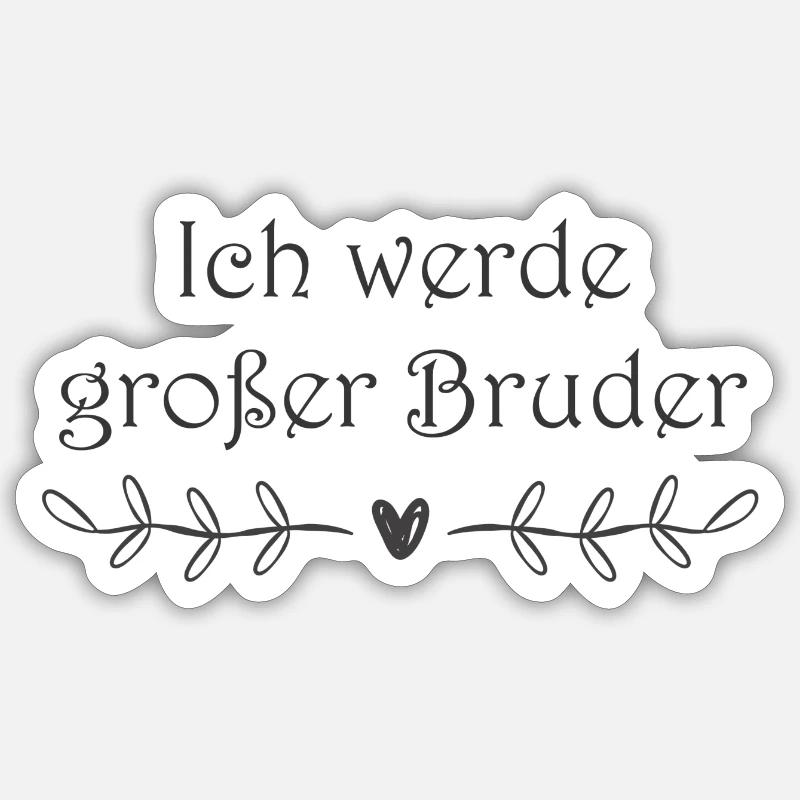 Ich werde großer Bruder - Sticker Größe S (10 x 10 cm) - Mattweiß