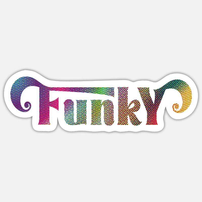 Funky - Sticker size S (10 x 10 cm) - white matte