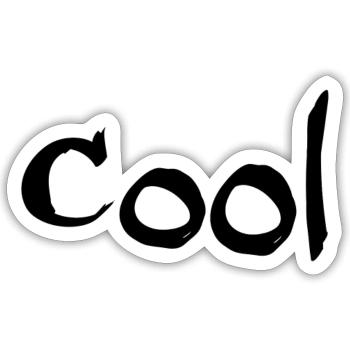 Cool - Sticker Größe S (10 x 10 cm) - Mattweiß - Vorne
