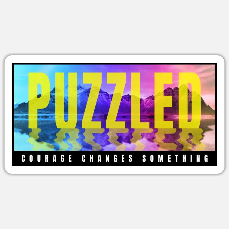 Puzzled - Sticker Größe S (10 x 10 cm) - Mattweiß
