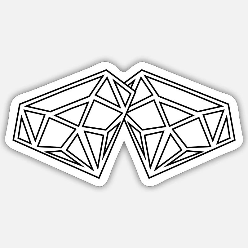 Diamants - Sticker taille S (10 x 10 cm) - blanc mat
