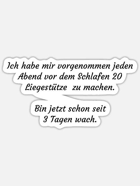 Ich habe mir vorgenommen... - Lustiger Spruch - Sticker Größe S (10 x 10 cm) - Mattweiß