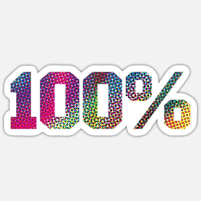 100% - Sticker size S (10 x 10 cm) - white matte
