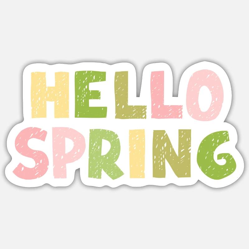 HELLO SPRING - Sticker size S (10 x 10 cm) - white matte