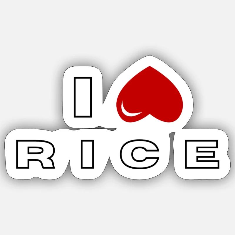 I hate Rice - Sticker size S (10 x 10 cm) - white matte
