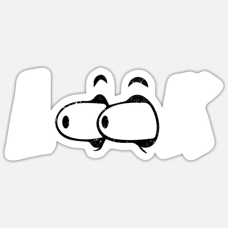 Look Comic Eyes - Sticker size S (10 x 10 cm) - white matte