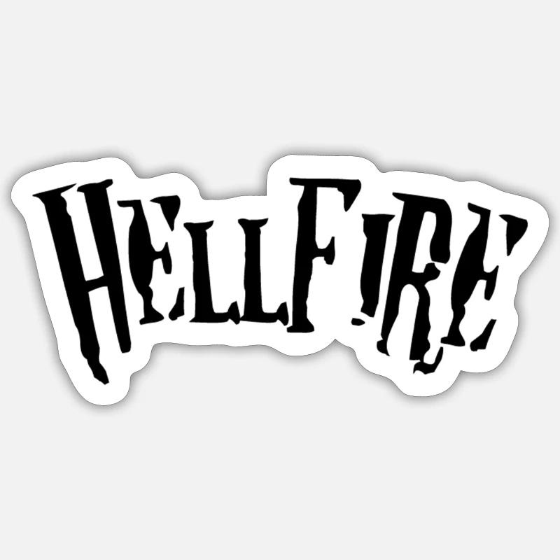 Hellfire - Sticker Größe S (10 x 10 cm) - Mattweiß
