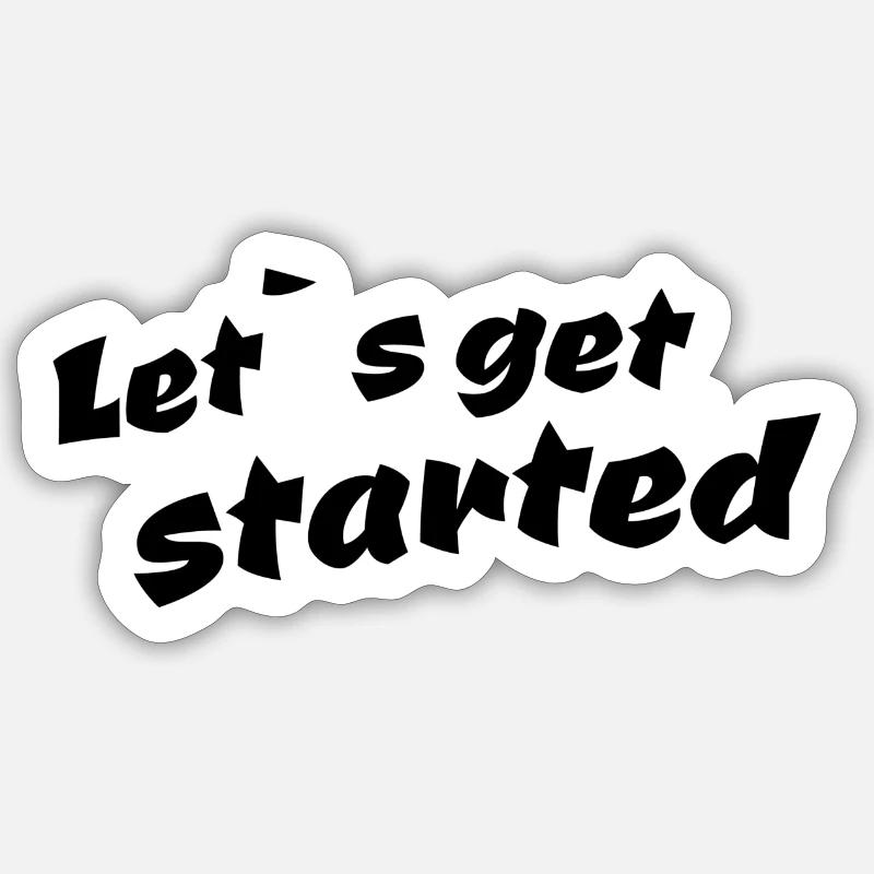 Commençons - Sticker taille S (10 x 10 cm) - blanc mat