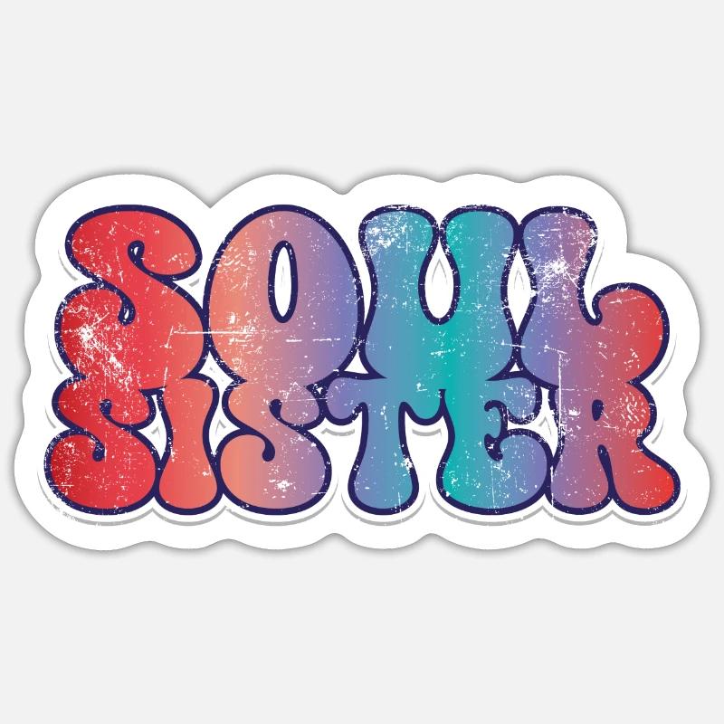 Âme Soeur Rétro - Sticker taille S (10 x 10 cm) - blanc mat