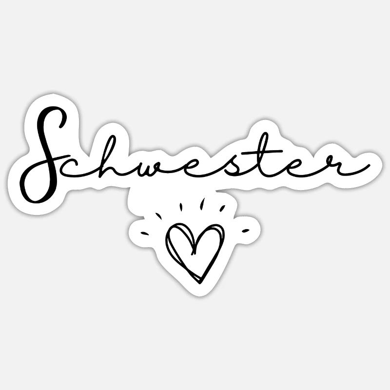 Schwester - Sticker taille S (10 x 10 cm) - blanc mat