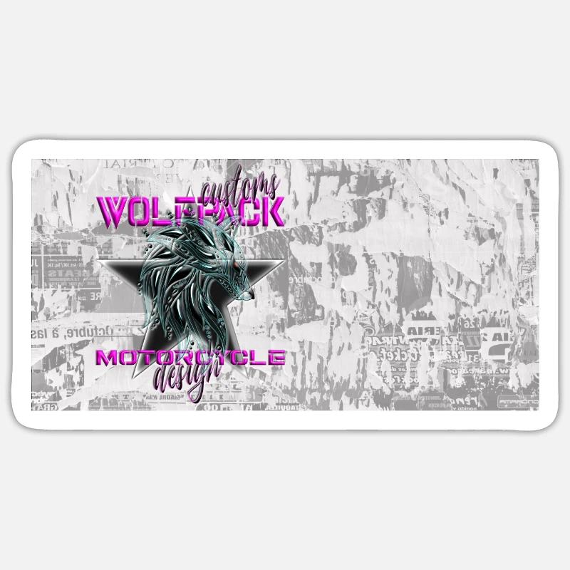 Wolfpack Customs - Sticker Größe S (10 x 10 cm) - Mattweiß