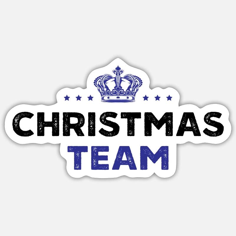 Équipe de Noël - Sticker taille S (10 x 10 cm) - blanc mat