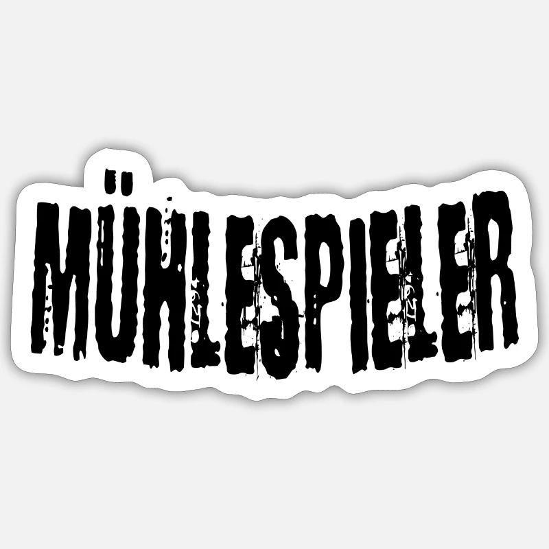 Mill player - Sticker size S (10 x 10 cm) - white matte