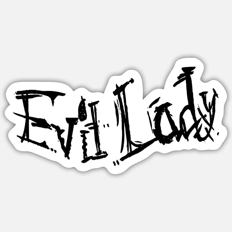 Evil lady - Sticker size S (10 x 10 cm) - white matte