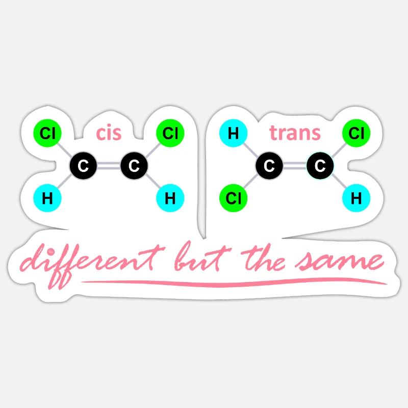 CIS & Trans - Différence moléculaire Sticker taille S (10 x 10 cm)