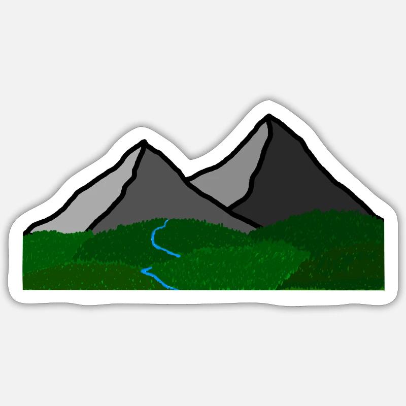 Mountain river - Sticker size S (10 x 10 cm) - white matte