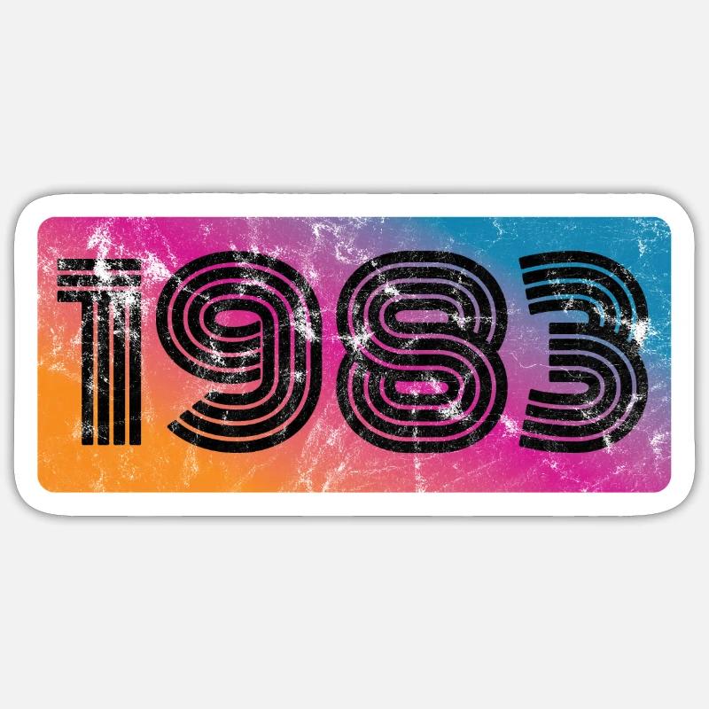 1983 40e anniversaire - Sticker taille S (10 x 10 cm) - blanc mat