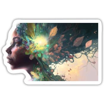 Goddess of nature - Sticker size S (10 x 10 cm) - white matte - Front