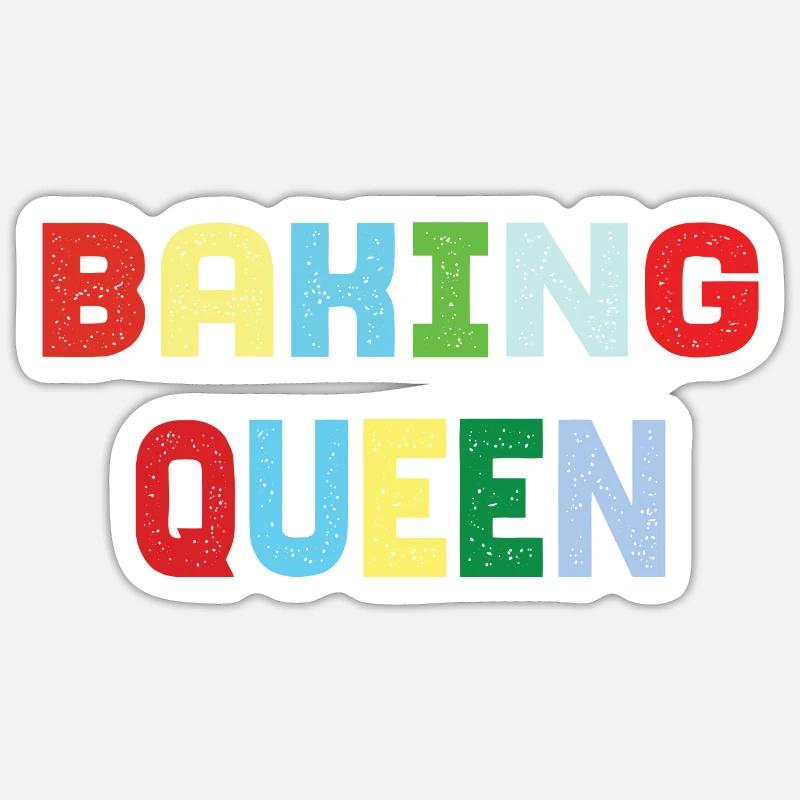 Baking Queen - Sticker Größe S (10 x 10 cm) - Mattweiß