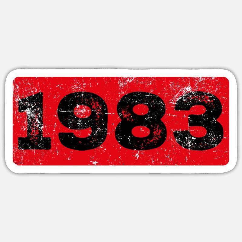 1983 40e anniversaire - Sticker taille S (10 x 10 cm) - blanc mat