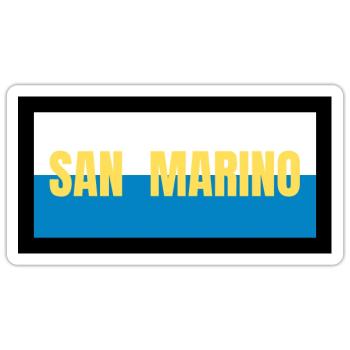 San Marino Flag Colors - Sticker size S (10 x 10 cm) - white matte - Front