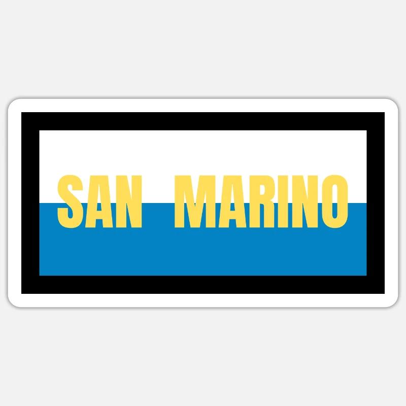 Couleurs du drapeau de Saint-Marin Sticker taille S (10 x 10 cm)