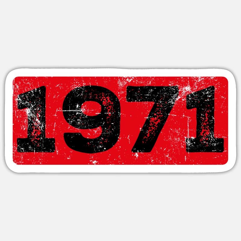 Millésime 1971 - Sticker taille S (10 x 10 cm) - blanc mat