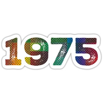 Millésime 1975 - Sticker taille S (10 x 10 cm) - blanc mat - Devant