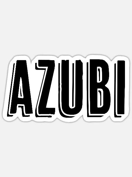 Azubi Tshirt 9 23 schwarz - Sticker Größe S (10 x 10 cm) - Mattweiß