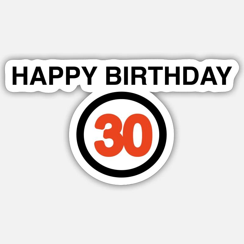 30e anniversaire - Sticker taille S (10 x 10 cm) - blanc mat